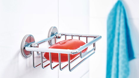 tesa 40220-00000-00 baath Plus Szappantartó kosár Ragasztó Króm (fényes) 2. kép