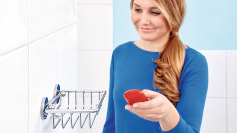 tesa 40220-00000-00 baath Plus Szappantartó kosár Ragasztó Króm (fényes) 3. kép
