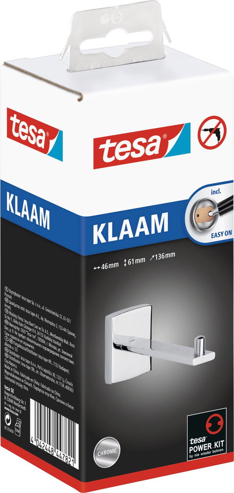tesa klaam Toalettpapír tartó Ragasztó Fém 4. kép