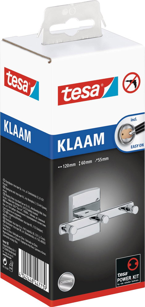 tesa 40262-00000-00 klaam Fogastartó Ragasztó Króm (fényes) 5. kép