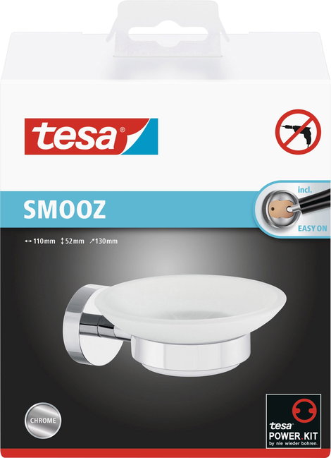 tesa SMOOZ 40324-00000-00 Szappantartó Króm (fényes), Fehér (selymes) 5. kép