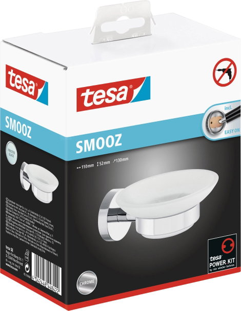 tesa SMOOZ 40324-00000-00 Szappantartó Króm (fényes), Fehér (selymes) 6. kép