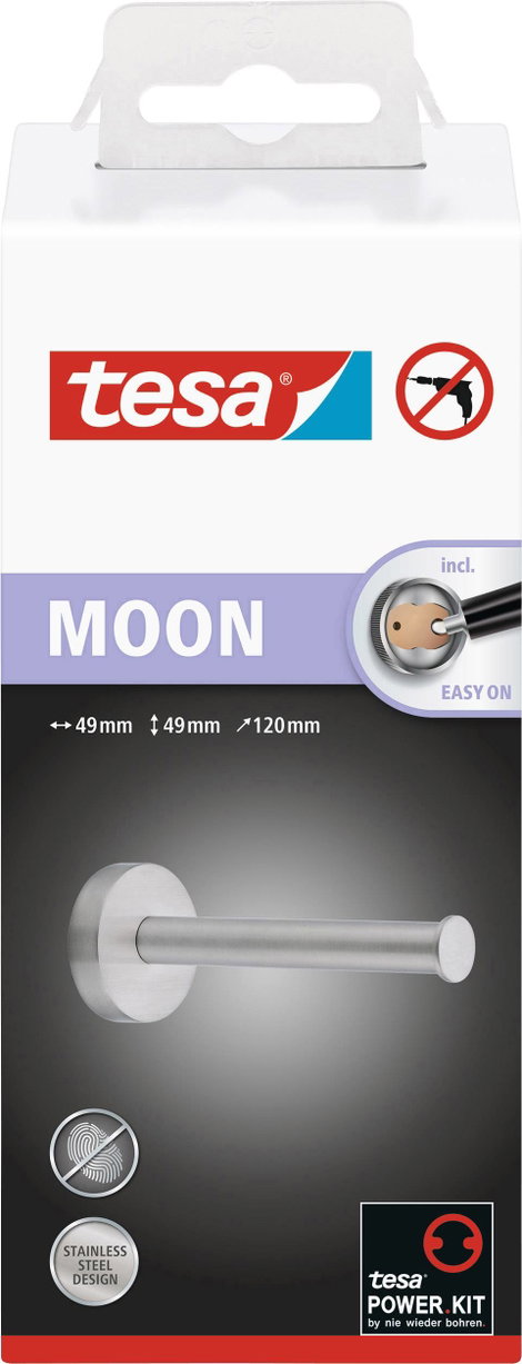tesa MOON Toalettpapír tartó Ragasztó Fém 6. kép