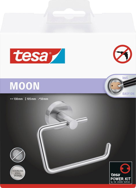 tesa MOON Toalettpapír tartó Ragasztó Fém 6. kép