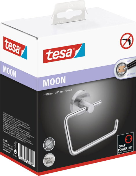 tesa MOON Toalettpapír tartó Ragasztó Fém 7. kép