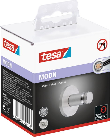 tesa MOON Ragasztós akasztók Ezüst 6. kép