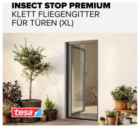 Szúnyoghálók ajtókra, rovarriasztók, rovarfogók, (H x Szé) 2,2 x 1,3 m, tesa® Comfort 3. kép