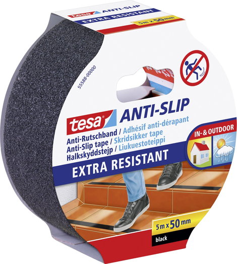 tesa EXTRA RESISTANT 55588-00000-11 Csúszásmentesítő szalag Fekete (H x Sz) 5 m x 50 mm 1 db 2. kép