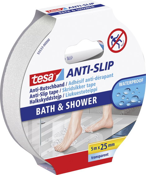 tesa BATH & SHOWER 55533-00000-11 Csúszásmentesítő szalag Átlátszó (H x Sz) 5 m x 25 mm 1 db 2. kép