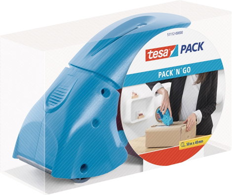 tesa Ragasztószalag adagoló Pack n Go Kék Tekercs szélessége (max.): 50 mm 50 m x 50 mm-es ragasztóf 3. kép
