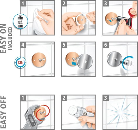 tesa 40216-00000-00 baath Plus Sarok tusolókosár Ragasztó Króm (fényes) 8. kép