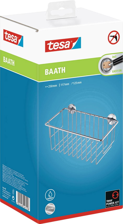 tesa 40214-00000-00 baath Plus Fürdőszobai polcok Ragasztó Króm (fényes) 6. kép