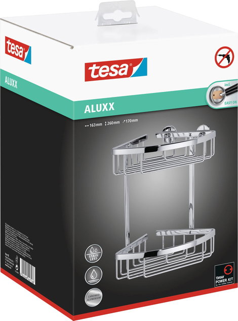 tesa 40205-00000-00 ALUXX Fürdőszobai polcok Ragasztó Króm (fényes) 4. kép