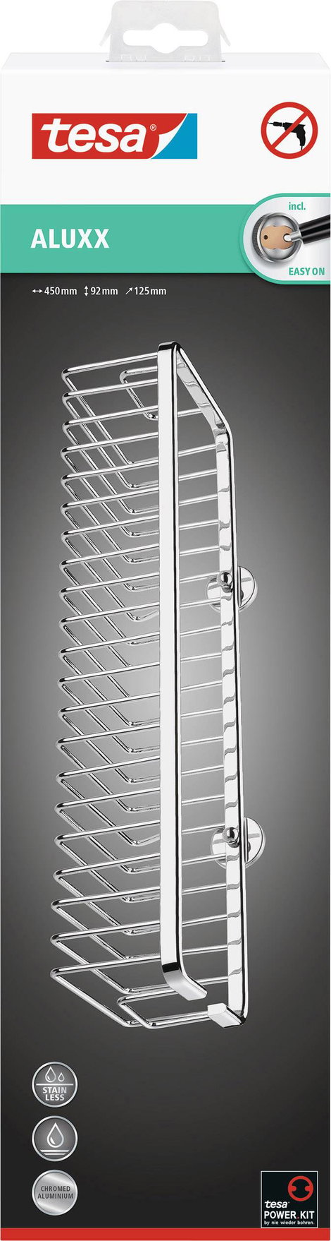 tesa 40206-00000-00 ALUXX Fürdőszobai polcok Ragasztó Króm (fényes) 6. kép