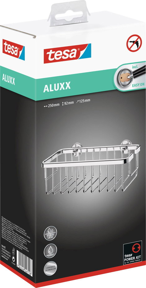 tesa 40201-00000-00 ALUXX Tusolókosár Ragasztó Króm (fényes) 5. kép
