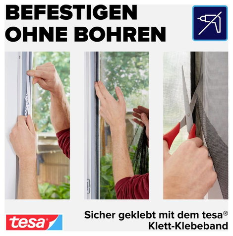 Szúnyoghálók ajtókra, rovarriasztók, rovarfogók, (H x Szé) 2,2 x 1,3 m, tesa® Comfort 5. kép