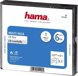Hama CD tok 00051292 6 CD/DVD/Blu-ray Fekete Polisztirol 1 db