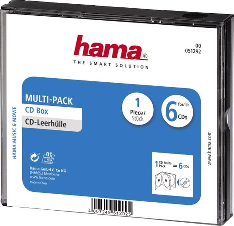 Hama CD tok 00051292 6 CD/DVD/Blu-ray Fekete Polisztirol 1 db