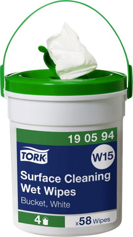 TORK 190594 Nedves W15 felületkezelő törlőkendők, 1 rétegű Mennyiség: 232 db