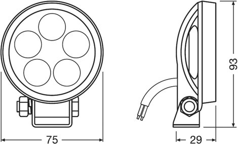 OSRAM Munkafényszóró 12 V, 24 V LEDriving® ROUND VX70-SP LEDWL102-SP Széles távvilágítás (H x Sz x M 6. kép