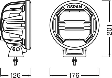 OSRAM Távolsági fényszóró LEDDL111-CB LEDriving® ROUND MX180-CB LED elöl (H x Sz x Ma) 201 x 176 x 1 11. kép