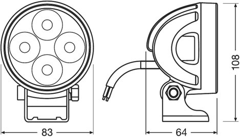 OSRAM Távolsági fényszóró LEDDL119-WD LEDDL119-WD LED elöl (H x Sz x Ma) 83 x 65 x 108 mm 7. kép