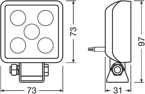 OSRAM Munkafényszóró 12 V, 24 V LEDriving® CUBE VX70-WD LEDWL103-WD Széles közeli mező világítás (H  6. kép