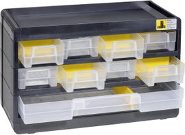 Allit 458080 Tárolószekrény VarioPlus Basic 15 (Sz x Ma x Mé) 300 x 190 x 135 mm Fekete, Sárga 1 db