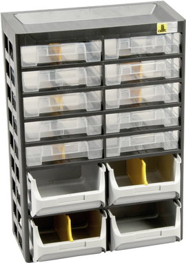 Allit 458140 Tárolószekrény VarioPlus Basic D 21 (Sz x Ma x Mé) 305 x 435 x 170 mm Fekete, Szürke, S