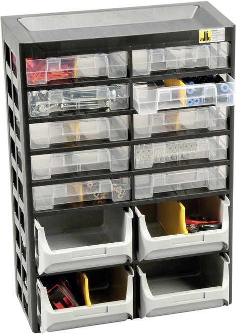Allit 458140 Tárolószekrény VarioPlus Basic D 21 (Sz x Ma x Mé) 305 x 435 x 170 mm Fekete, Szürke, S 5. kép