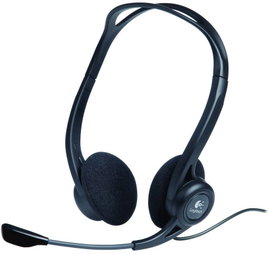 Számítógépes headset, US, sztereo, On Ear, fekete, Logitech PC 960 981-000100