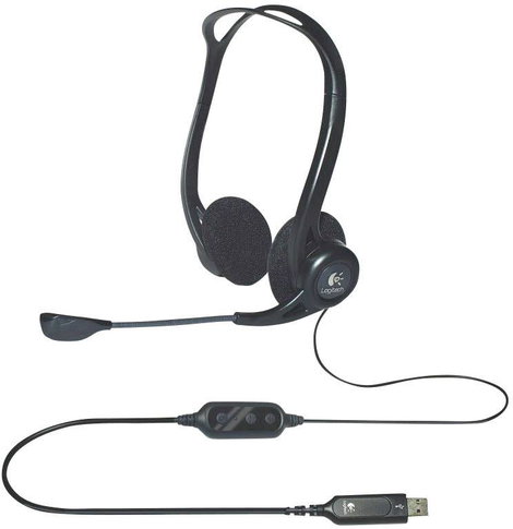 Számítógépes headset, US, sztereo, On Ear, fekete, Logitech PC 960 981-000100 3. kép