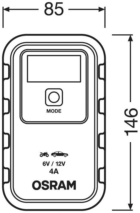 OSRAM OEBCS904 4052899620520 Automatikus töltő 6 V, 12 V 2 A, 4 A 2 A, 4 A 7. kép
