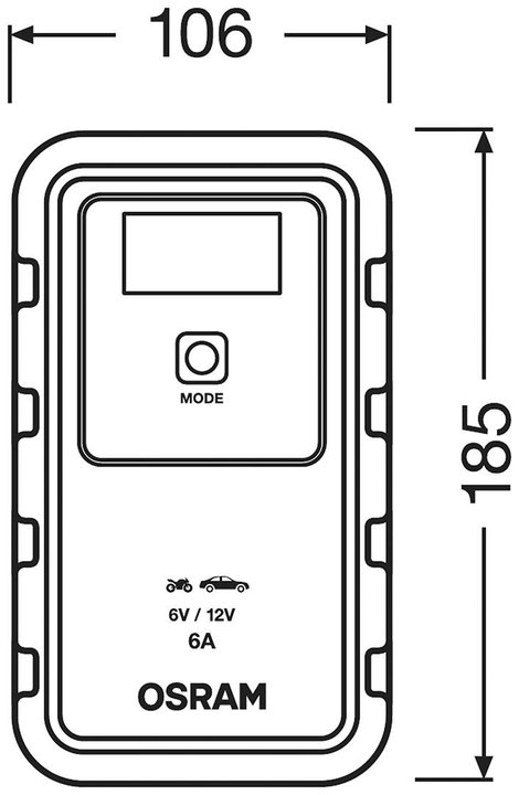 OSRAM OEBCS906 4052899620537 Automatikus töltő 6 V, 12 V 2 A, 6 A 2 A, 6 A 7. kép