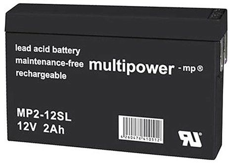 multipower MP2-12SL Ólomakku 12 V 2 Ah Ólom-vlies (AGM) (Sz x Ma x Mé) 148 x 90 x 20 mm 4,8 mm-es la 2. kép