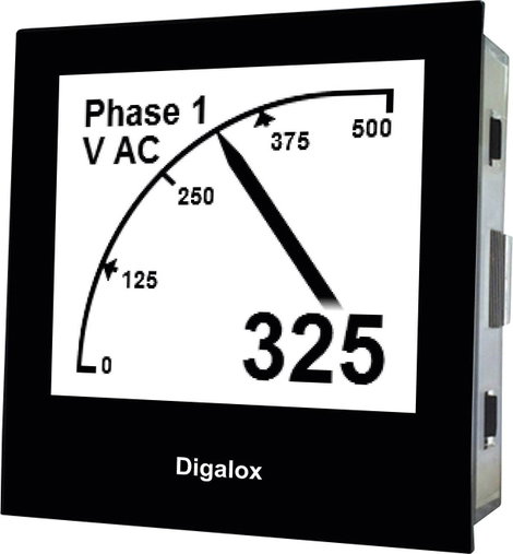 Grafikus DIN mérőműszer feszültség és áramerősség méréshez, USB csatlakozó, TDE Instruments Digalox