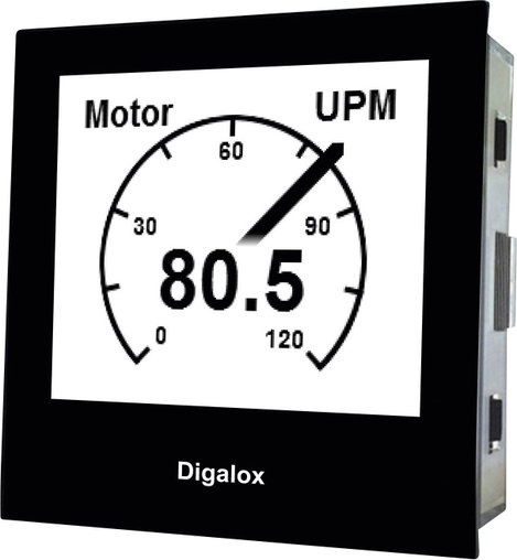 Grafikus DIN mérőműszer feszültség és áramerősség méréshez, USB csatlakozó, TDE Instruments Digalox 2. kép