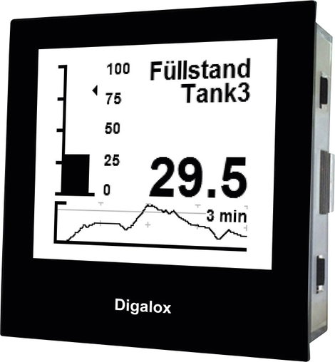 Grafikus DIN mérőműszer feszültség és áramerősség méréshez, USB csatlakozó, TDE Instruments Digalox 3. kép