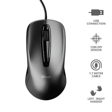 Trust CARVE WLAN egér USB Optikai Fekete 3 Gombok 1200 dpi 8. kép