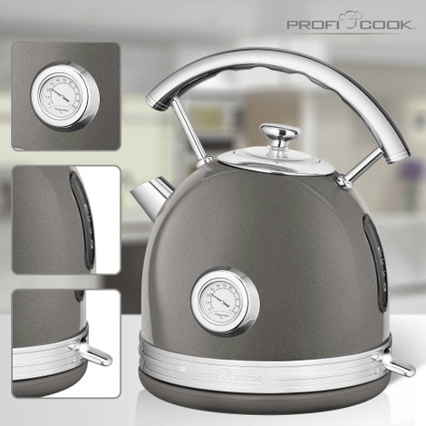 Profi Cook PC-WKS 1192 Vízforraló Zsinór nélküli Nemesacél, Antracit 2. kép