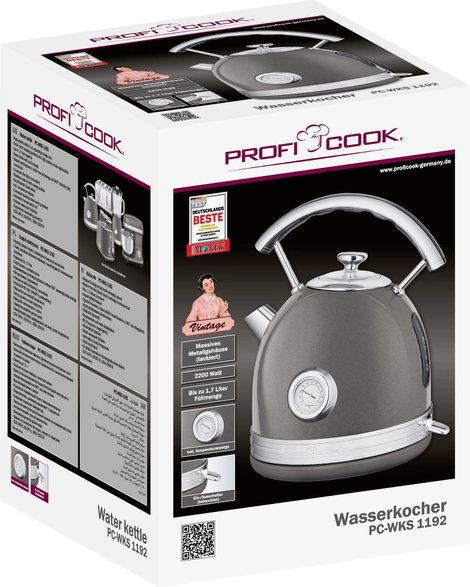 Profi Cook PC-WKS 1192 Vízforraló Zsinór nélküli Nemesacél, Antracit 5. kép
