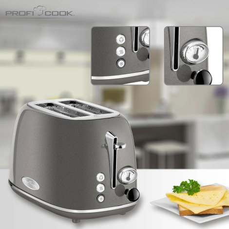 Profi Cook PC-TA 1193 Kenyérpirító Nemesacél, Antracit 2. kép