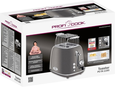 Profi Cook PC-TA 1193 Kenyérpirító Nemesacél, Antracit 5. kép