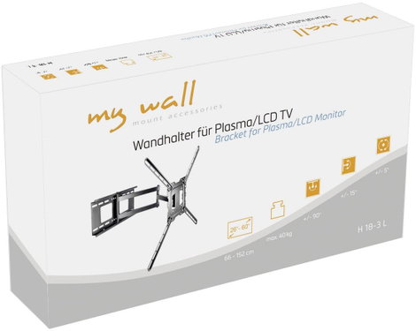 My Wall H 18-3 L TV fali tartó 66,0 cm (26) - 152,4 cm (60) Dönthető + forgatható 2. kép