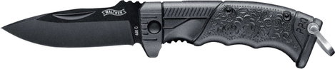 Walther Micro PPQ 5.0769 Szabadtéri kés Kulcskarikával Fekete