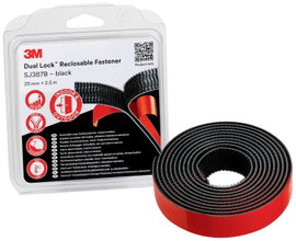 3M Dual Lock Tépőzár Felragasztható (H x Sz) 2.5 m x 25 mm Fekete 1 db