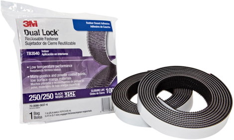 3M Dual Lock Tépőzár Felragasztható (H x Sz x Ma) 45.7 m x 12 mm x 5.7 mm Fekete 1 db 2. kép