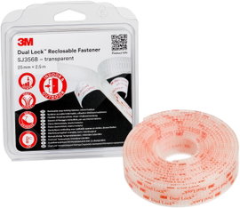 3M Dual Lock Tépőzár Felragasztható (H x Sz) 2.5 m x 25 mm Átlátszó 1 db