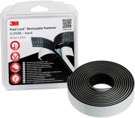 3M Dual Lock Tépőzár Felragasztható (H x Sz) 2.5 m x 25 mm Fekete 1 db