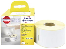 Avery-Zweckform Etikett tekercs 89 x 36 mm Papír Fehér 260 db Véglegesen tapadó ASS0722400 Cím etike
